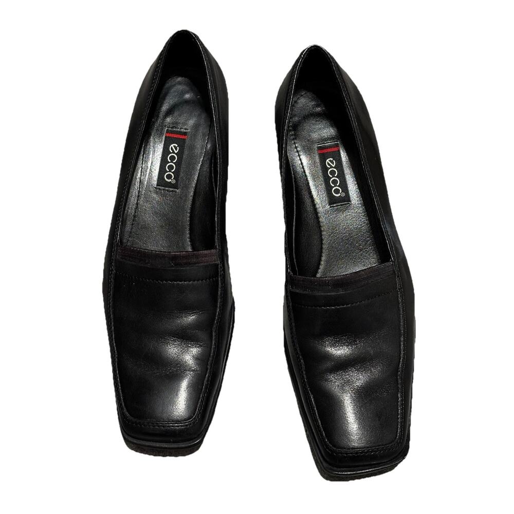 Ecco Womens Black Loafers Size 36 / 6 Career Work Capsule Square Toe